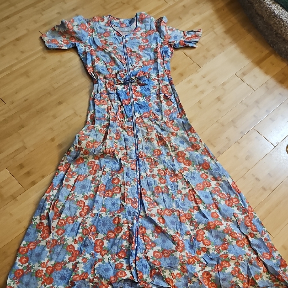 Vintage 1940s House Floral Maxi Dress